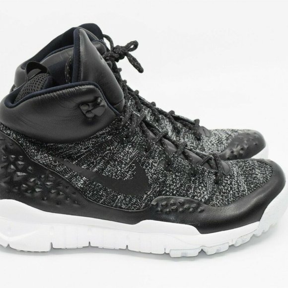 Nike Lupinek Flyknit Oreo Black Gray 862505-001 - Picture 1 of 5